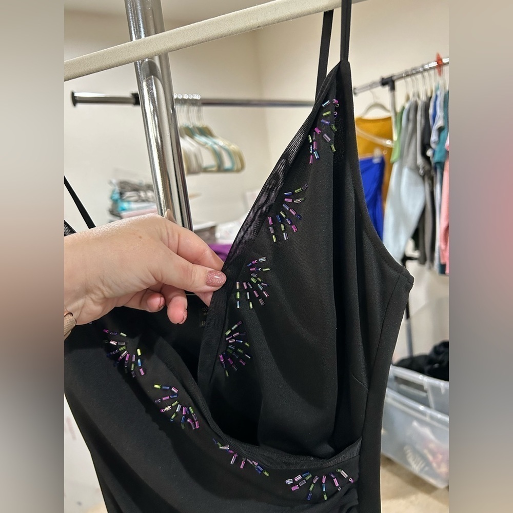 Nicole Miller Black Beaded Accent Dress - Picture 6 of 7
